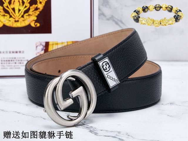 皮带：古奇.Gu...Cci原单 腰带：百分百头层牛皮，保证真皮。24K纯钢扣双面可用专柜同等质量， 送人自用首选 包装： 请认准如图专柜包装，赠送打孔器，银联
