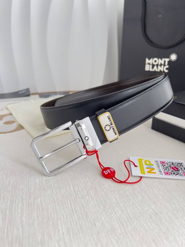 Product Name: Montblanc Original Single Belt/Leather Bag Model: Pin Buckle, New