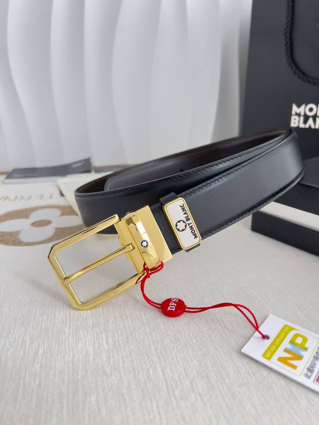 Product Name: Montblanc Original Single Belt/Leather Bag Model: Pin Buckle, New