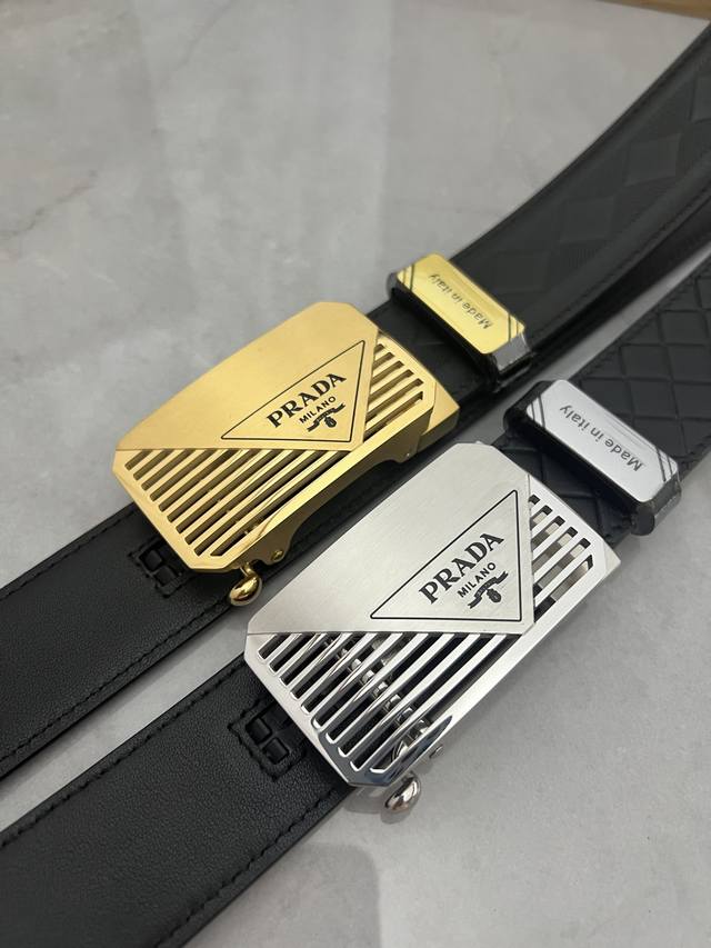 Product Name: Prada Original Automatic Buckle Belt Material: 100% Top Layer Cowh