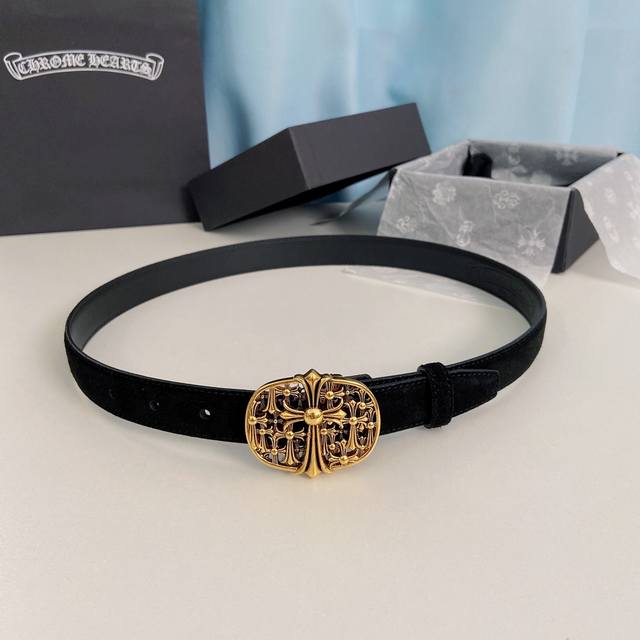 Chrome Hearts Belt. Mini tomb-style detachable brass hardware plated with 925 si Chrome Hearts Belt. Mini tomb-style detachable brass hardware plated with 925 si
