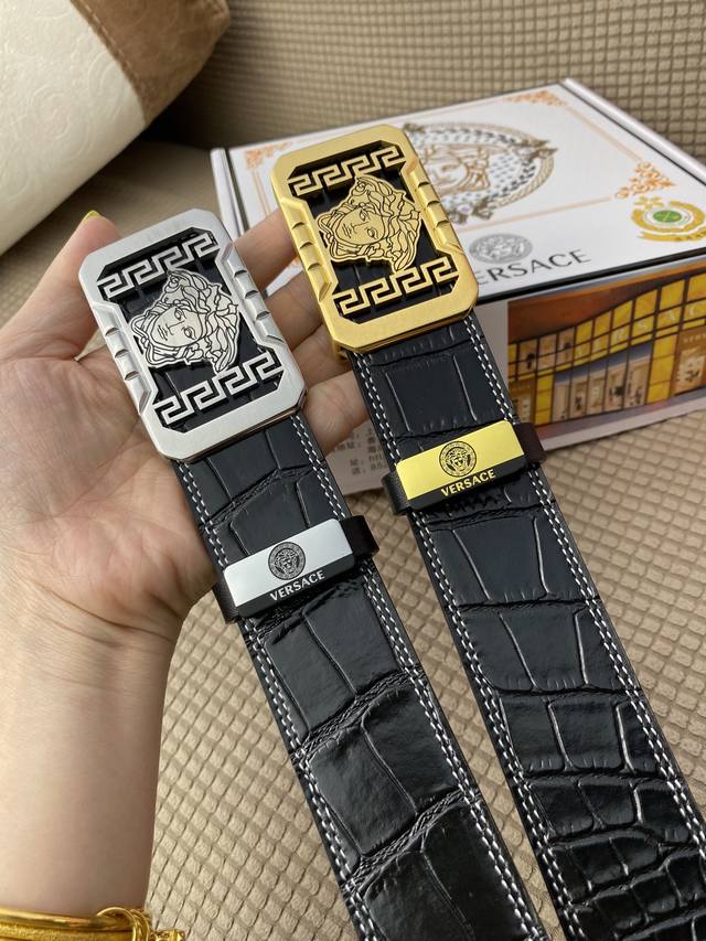Product Name: Versace Material: 100% top-grain cowhide belt, guaranteed genuine