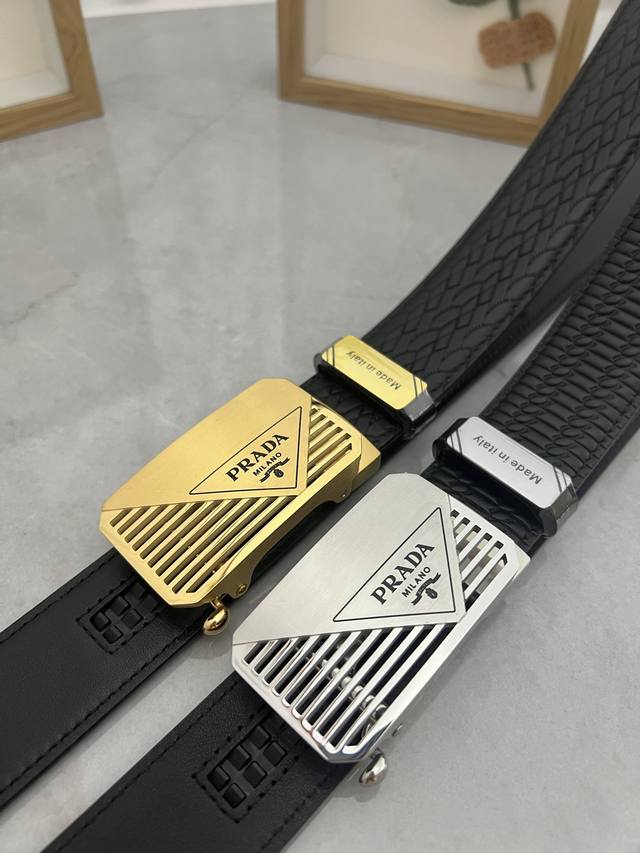 Product Name: Prada Original Automatic Buckle Belt Material: 100% Top Layer Cowh