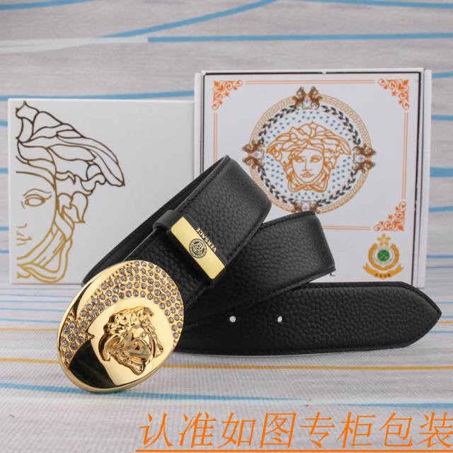 Belt: Versace Original Cowhide Belt Men's Belt: 100% top-grain cowhide leather,