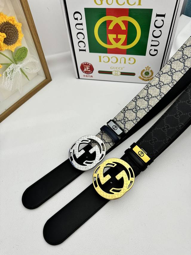 品名：古奇.Gu...Ci 原单 材质：原单牛皮腰带 专柜原单品质、做工精细，时尚大牌，送人自用首选 包装： 请认准如图专柜包装赠送打孔器手提袋专柜礼盒宽度3.