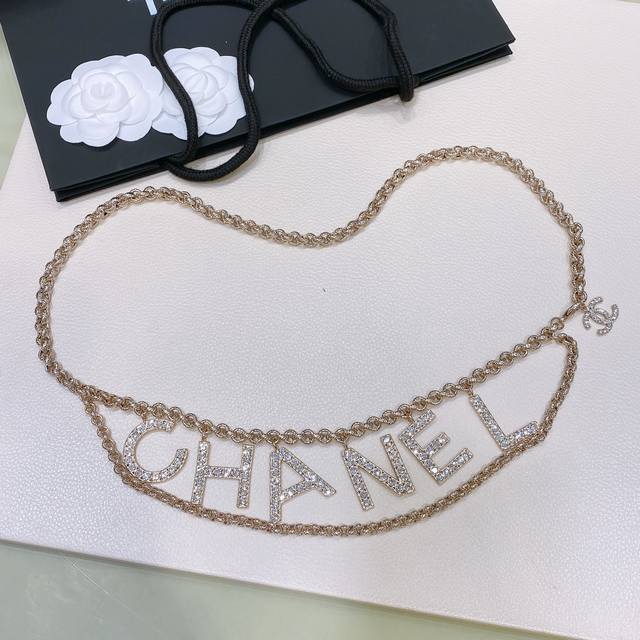 Chanel rhinestone large letter waist chain, original brass material, exquisite c Chanel rhinestone large letter waist chain, original brass material, exquisite c