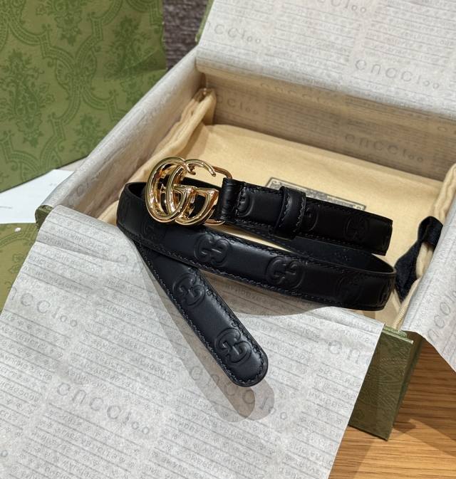 Giorgio Armani Double G Embossed Calfskin Belt This Giorgio Armani double G embo