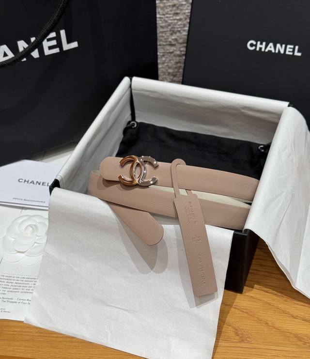 Chanel Timeless Classic Collection - Reversible Calfskin Double C Belt Material: