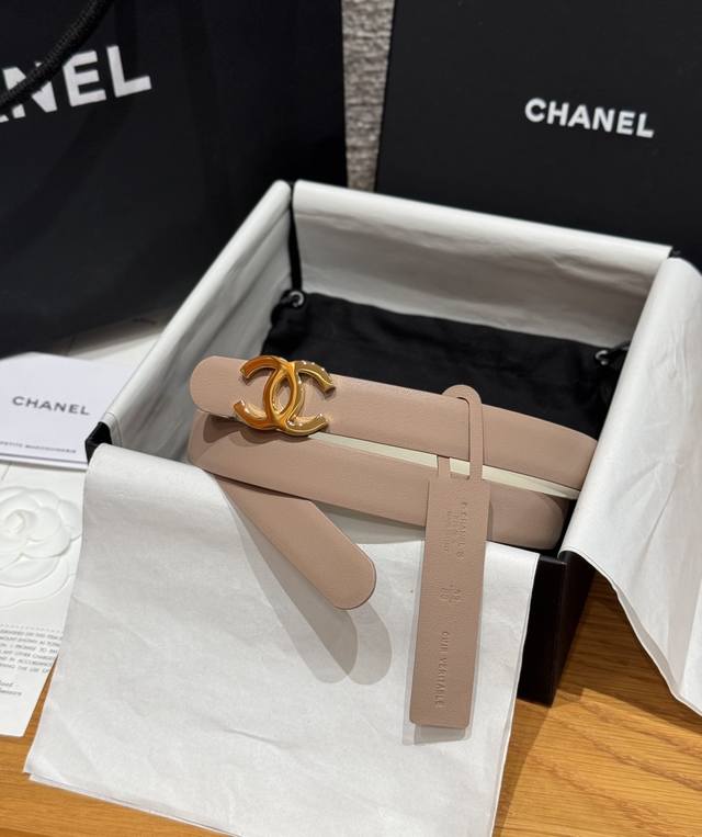 Chanel Timeless Classic Collection - Reversible Calfskin Double C Belt Material: