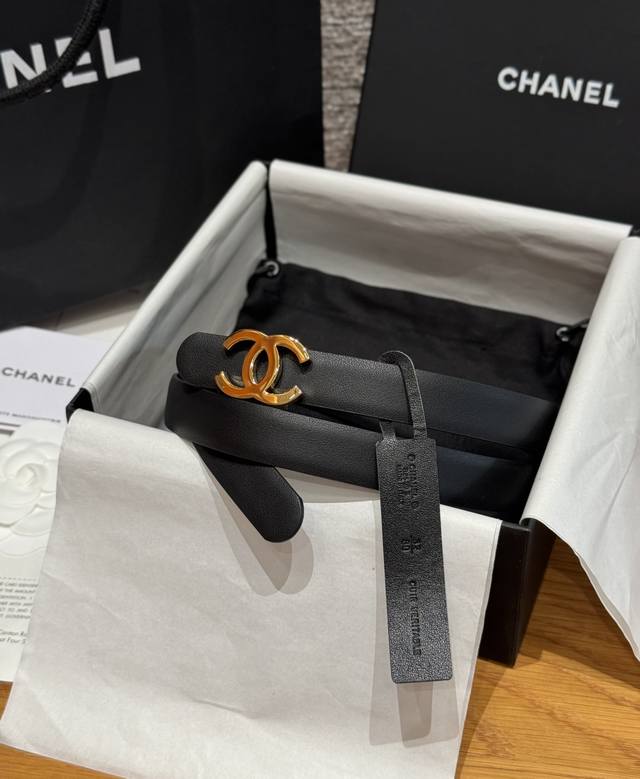 Chanel Timeless Classic Collection - Reversible Calfskin Double C Belt Material: