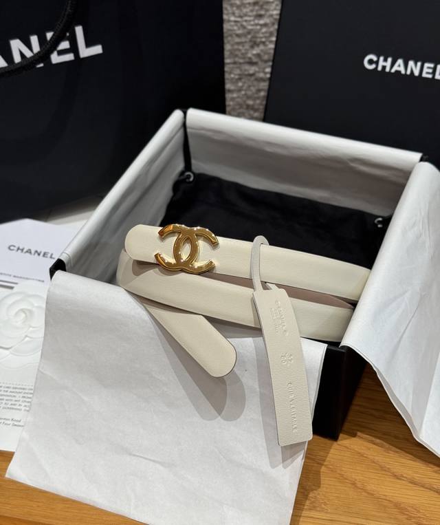Chanel Timeless Classic Collection - Reversible Calfskin Double C Belt Material: