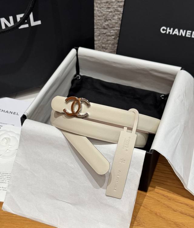 Chanel Timeless Classic Collection - Reversible Calfskin Double C Belt Material:
