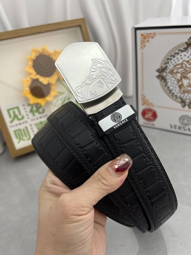 Product Name: Versace Automatic Buckle Belt Material: 100% Top Layer Cowhide Lea