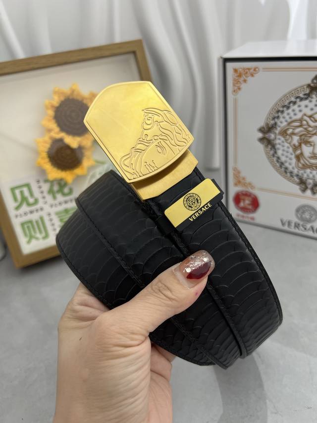 Product Name: Versace Automatic Buckle Belt Material: 100% Genuine Top-Grain Cow
