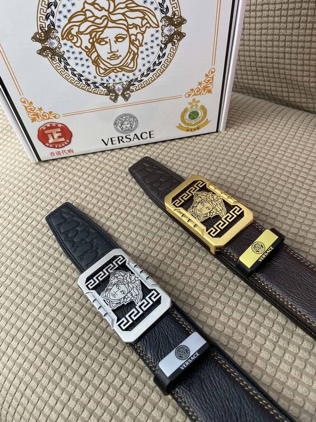 Product Name: Versace Material: 100% top-grain cowhide belt, guaranteed genuine