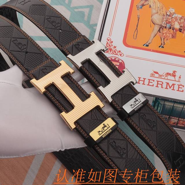 Belt: Hermes Original Cowhide Belt Men's Belt: 100% top-grain cowhide leather, g