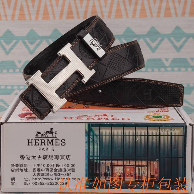 Belt: Hermes Original Cowhide Belt Men's Belt: 100% top-grain cowhide leather, g
