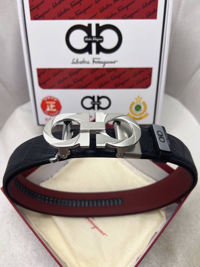 Ferragamo automatic high-end quality, 3.5mm wide exquisite automatic steel buckl