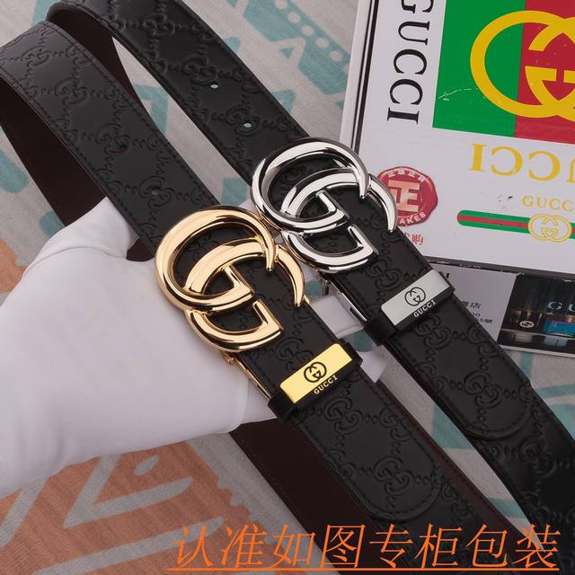品名：古奇 皮带 原单 腰带 材料：百分百头层牛皮腰带，保证真皮皮带，专柜原单品质、做工精细，送人自用首选 包装： 请认准如图专柜包装，赠送打孔器，银联发票，宽