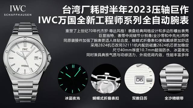 A masterpiece from the Taiwan factory, six months in the making: the new Iwc Ing