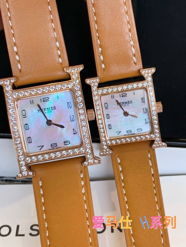 Hermes 爱马仕 Heure H经典款钢带系列超A级贝母表盘，极简极美，316L精钢表壳表带，直径中号26Mm小号21Mm，原金机芯，质感极佳，上手效果时尚