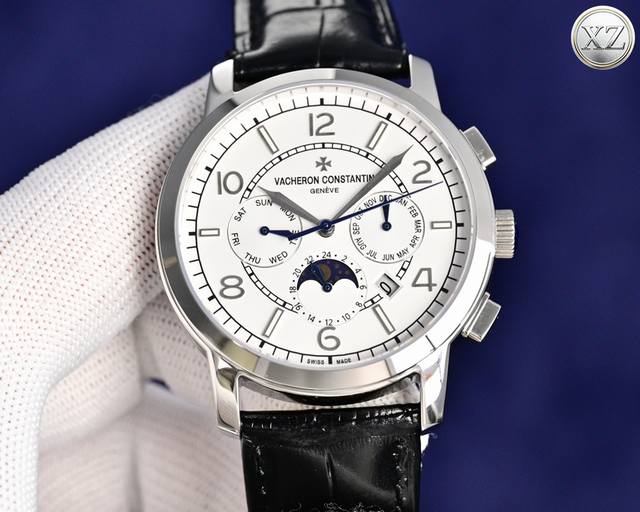 新款 江诗丹顿 实拍图 Vacheron Constantin 贵族的艺术品！搭配进口9100多功能机芯 0返修 功能 24小时,星期，星辰，月份 进口316精