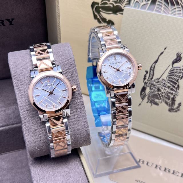 巴宝莉-Burberry 都市系列英伦风尚女士石英腕表，简约大气，大方优雅，集浪漫温柔以及运动风范的干脆利落于一身，让你在休闲时刻魅力无限，尺寸26Mm！