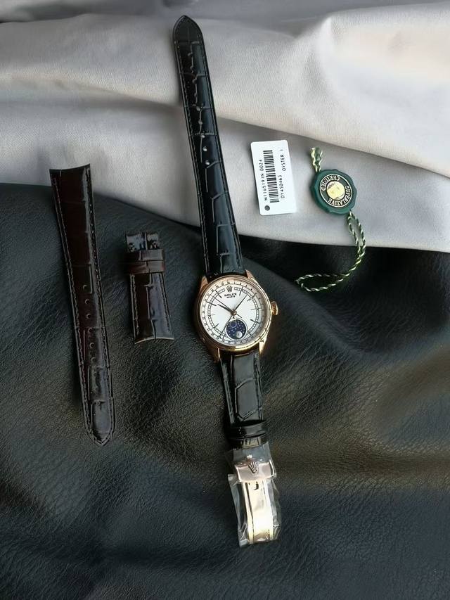 Er全新力作匠心传承V2版本劳力士Rolex切利尼M50535-0002月相型腕表18Ct永恒玫瑰金系列 腕表尺寸:39×11.8 ,独家定制Cal.3195原 Er全新力作匠心传承V2版本劳力士Rolex切利尼M50535-0002月相型腕表18Ct永恒玫瑰金系列 腕表尺寸:39×11.8 ,独家定制Cal.3195原