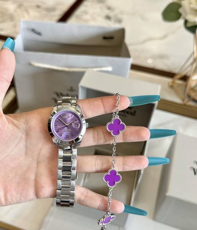 Vivienne Westwood Quartz Watch with 29Mm Movement, Purple Dial, Women's Watch, T