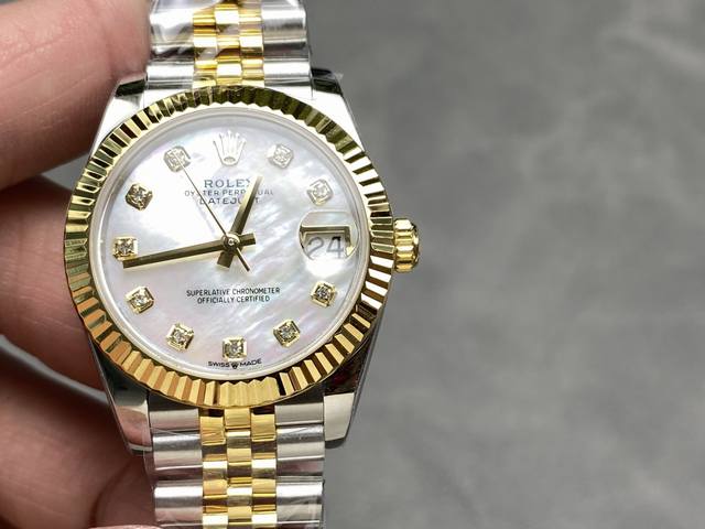 劳力士31Mm周年纪念，特别准备，升级不涨价。A+ Factory易厂新品，新款女装31Mm日志型全新升级表带包边电镀工艺，钢带侧边不漏白，不漏白，终极版本到货