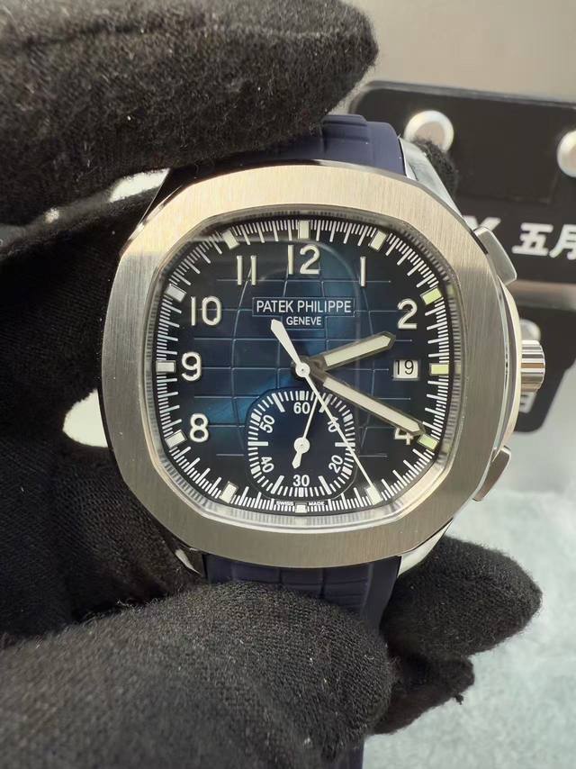 Selected Patek Philippe Aquamarine Chronograph Watch Model: 5968A-001. Movement: