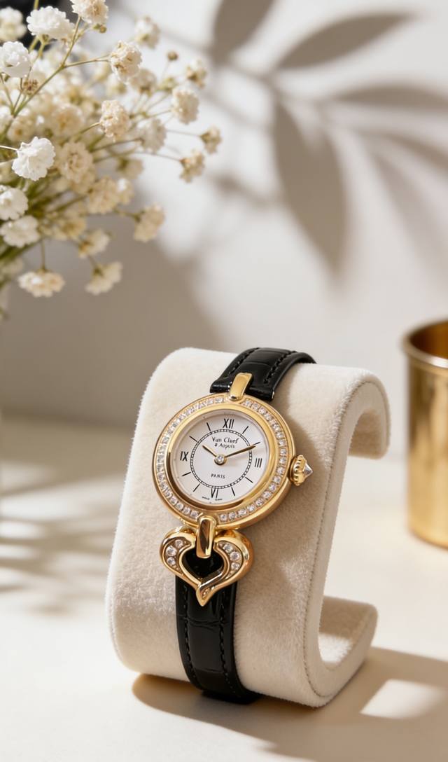 金白同价 梵克雅宝 Charms Gold系列Van Cleef& Arpels经典腕表作Charms,以一枚幸运吊饰妆点流丽圆浑的线条,呼应世家自1920年代