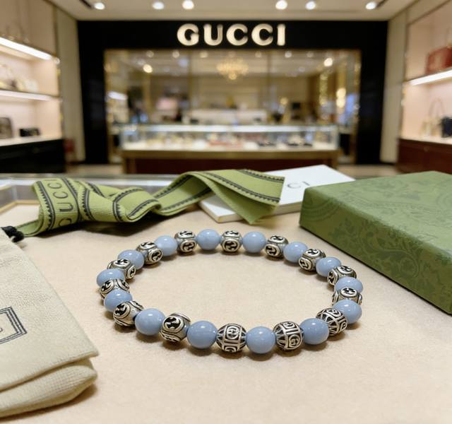 Gucci Luxury Bracelet, Unisex, Latest Natural Blue Jade Beaded Bracelet, Higher Gucci Luxury Bracelet, Unisex, Latest Natural Blue Jade Beaded Bracelet, Higher