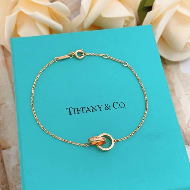 Tx033 Tiffany*帝芙尼最新款玫瑰金双环扣手链 一致Zp黄铜材质，非常的上镜设计很特别值得入手高级手工坊系列