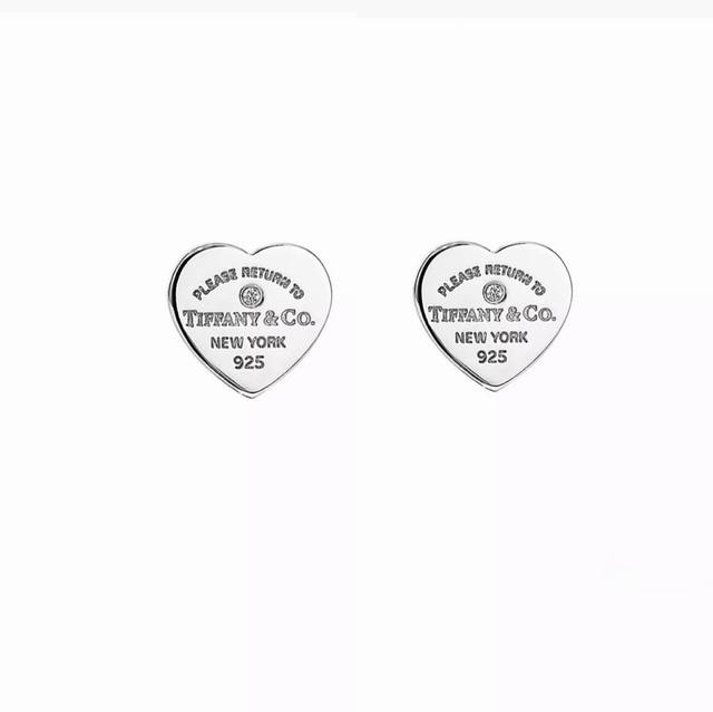 Tiffany 蒂芙尼耳钉 单钻桃心耳钉 钛钢材质