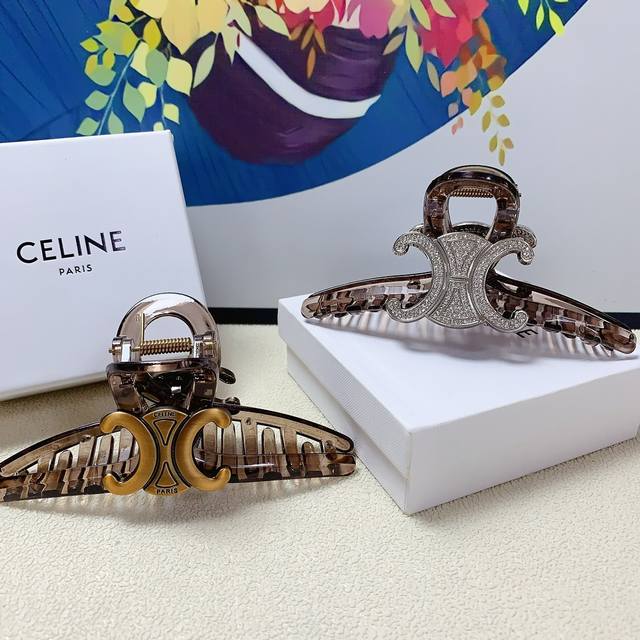 Celine Hair Clip Celine Hair Clip Arc de Triomphe Retro Logo Claw Clip - Elegant