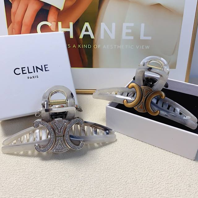 Celine hair clip Celine hair clip Arc de Triomphe logo claw clip, elegant and ve