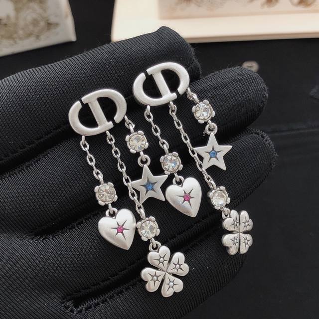 Item No. Ded0492 Dio* Latest style four-leaf clover heart star tassel earrings,