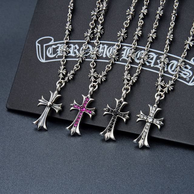 一直在热卖！ Chrome Hearts 克罗心 经典十字架套链，男女款镶钻项链，下单备注颜色，长60厘米