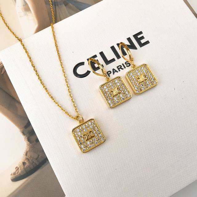 Celine new Preclous necklace and earrings, simple and stylish, same as boutique