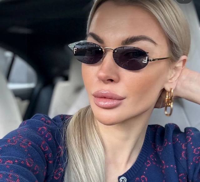 Fendi New Frameless Metal Oval Sunglasses for Women, Fashionable and Unisex Sung