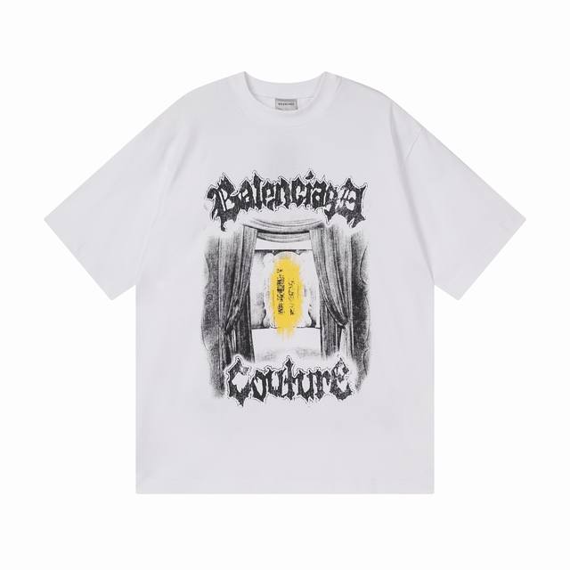 Balenciaga Salon De Couture Artwork Direct-Print Short-Sleeve T-Shirt, same styl