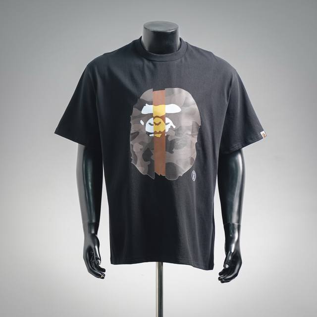 Bape 26Ss Striped Color Block Camouflage Ape Head Print Short-Sleeve T-Shirt Siz Bape 26Ss Striped Color Block Camouflage Ape Head Print Short-Sleeve T-Shirt Siz