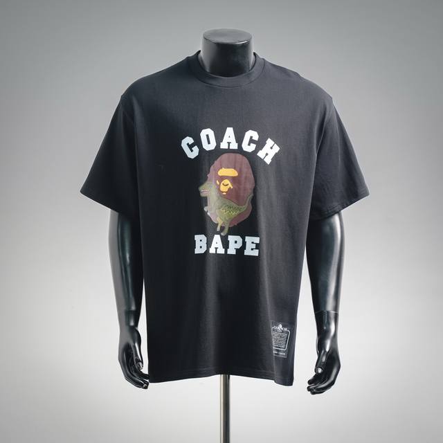 Bape x Coach 26Ss collaboration dinosaur and ape head print short-sleeved t-shir Bape x Coach 26Ss collaboration dinosaur and ape head print short-sleeved t-shir