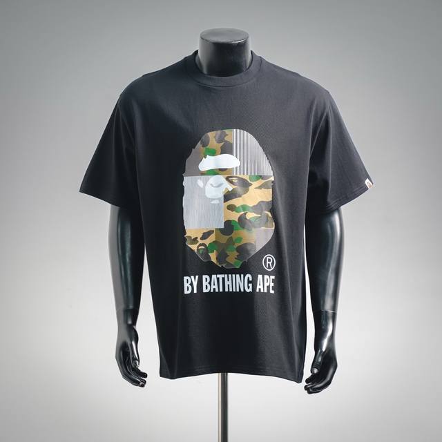 Bape 26Ss patchwork camouflage ape head letter print short-sleeved t-shirt. Size Bape 26Ss patchwork camouflage ape head letter print short-sleeved t-shirt. Size