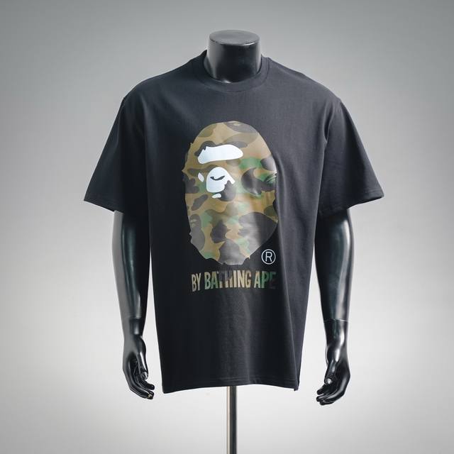 Bape 26Ss Classic Green Camouflage Ape Head Letter Print Short-Sleeve T-Shirt. S Bape 26Ss Classic Green Camouflage Ape Head Letter Print Short-Sleeve T-Shirt. S