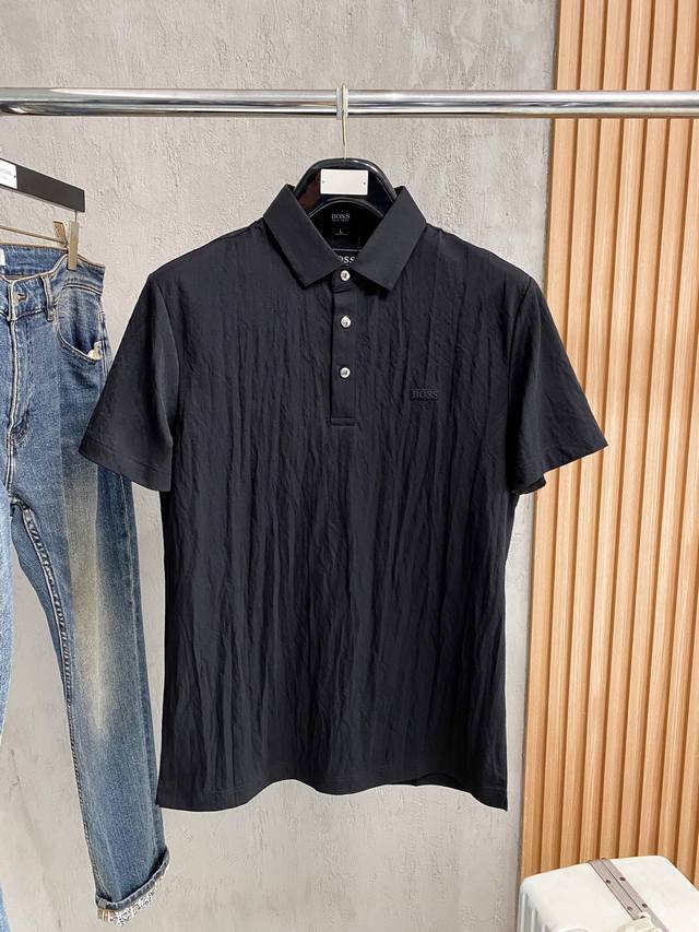 Boss Linen 2026Ss Summer New Arrival Men's Polo Shirt with Letter Logo! A classi