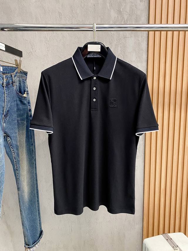 Loewe 2026SS Summer New Letter Logo Men's Polo Shirt! A classic business men's s