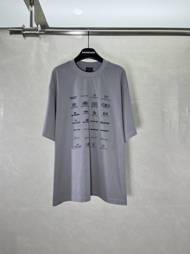 New Top-Tier Version - Balenciaga All-Over Print Classic Logo T-Shirt Original D