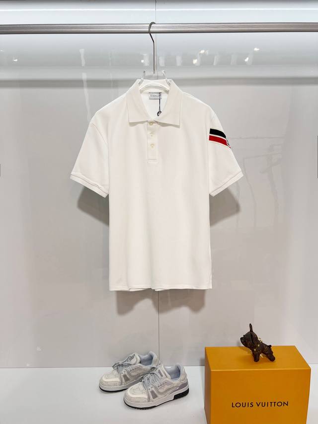 Moncler 2026 New Style Polo Shirt with Customized Logo and Webbing, Unisex, 300g